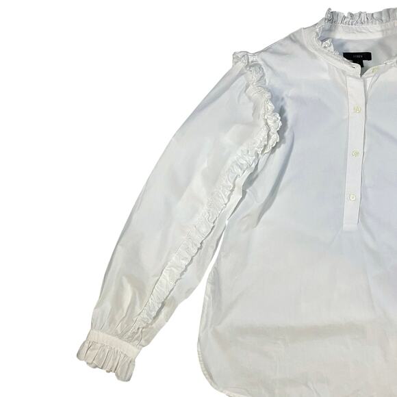 J.Crew Ruffled Popover 1/2 Button Shirt - S - Picture 3 of 6